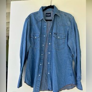 Mens wrangler denim button up